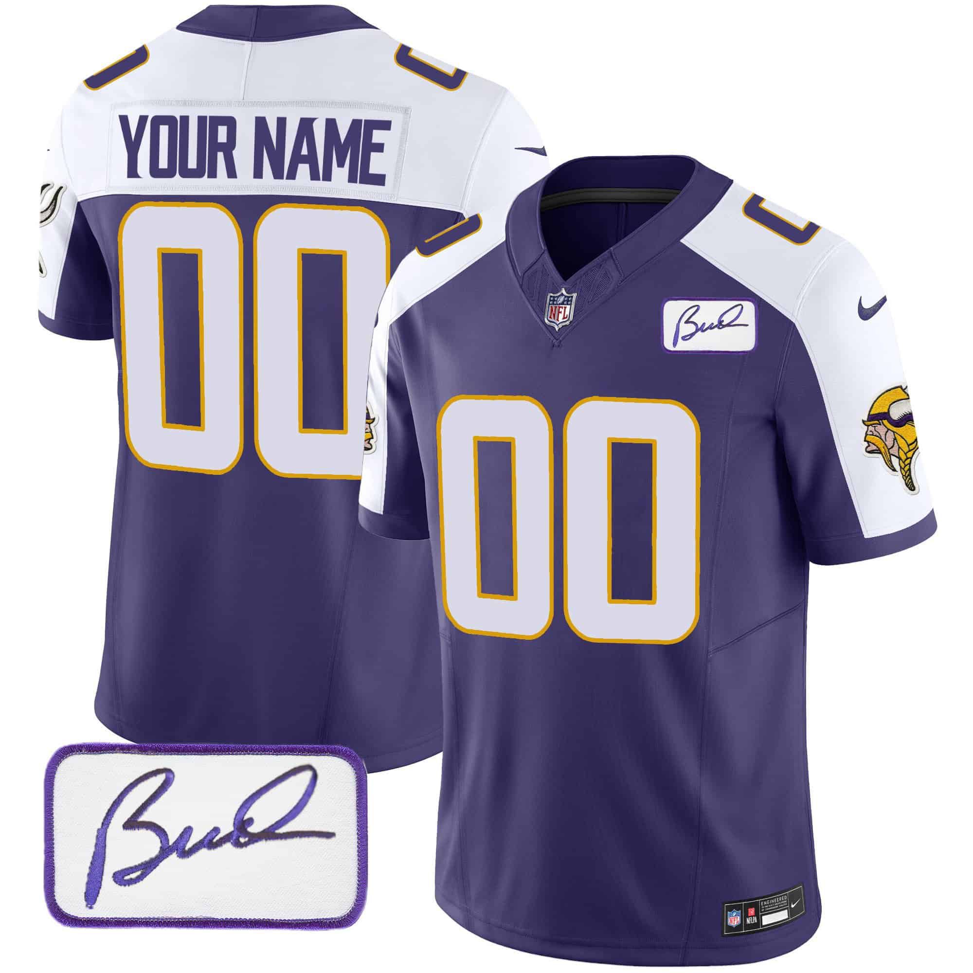 Men Minnesota Vikings Purple 2024 Nike Bud Grant Patch Classic Limited Custom NFL Jersey style 2